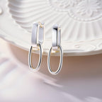 14K Gold Plated 925 Sterling Silver Dangle Earrings For Women Drop Earrings Small Sterling Silver Earrings Square Huggie Paperclip Dangly Hoop Silver Hoops Earrings Jewelry