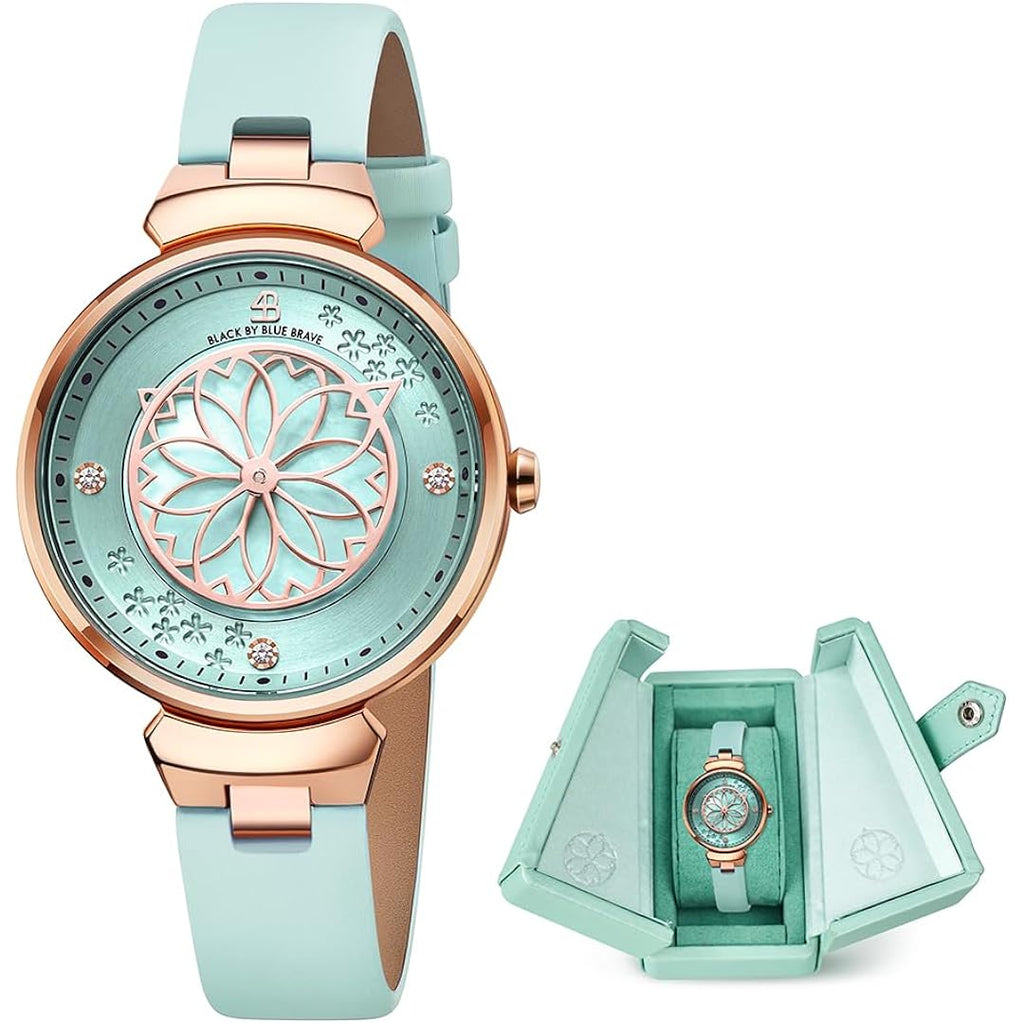 Black By Blue Brave Cherry Blossom Womens Watch-36Mm Case, Natural Diamonds