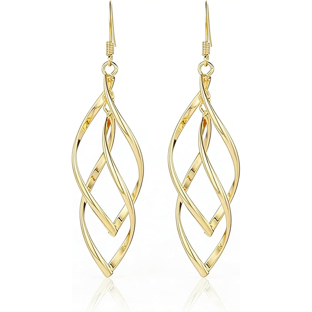 Gold Plated Earrings for Women Hypoallergenic Gold Earrings Statement Earrings for Girl Trendy Fashion Gold Jewelry Gifts Above 12 Years Old