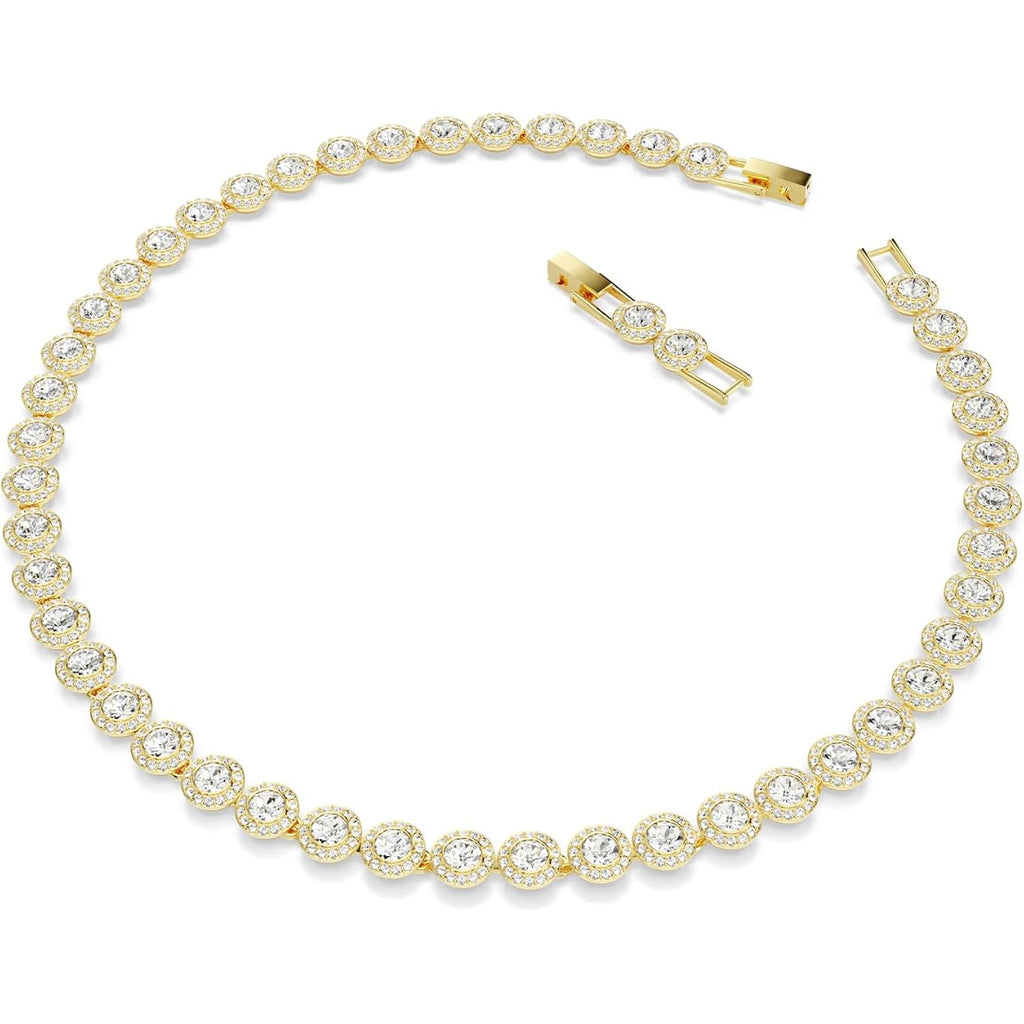 Swarovski UNA Angelic Tennis Necklace, Round Cut, Clear, Gold-Tone Finish