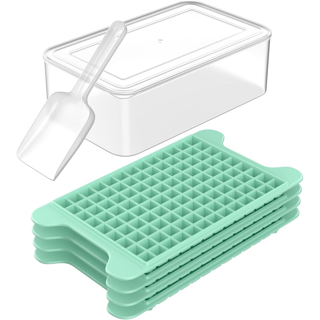 Mini Ice Cube Tray For Freezer: Fddbi Small Ice Trays For Freezer With Bin - 117×4Pcs Easy Release Nugget Ice Tray - Crushed Ice Tray With Container