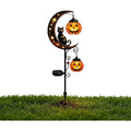 Solar Halloween Black Cat & Pumpkin Moon Garden Stake Light, Outdoor Waterproof Led Yard Decoration With Crescent Moon, Hanging Jack-O'-Lantern Lantern For Garden, Patio, Walkway, Porch (Style C)