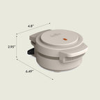 Bella Snack-N-Store Mini Waffle Maker, Evergood™ Ceramic Nonstick Coating, Cord Wrap, Ready Indicator Light & Cool Touch Handles, Stackable Design & Customizable Plates, 350 Watt, Oatmilk