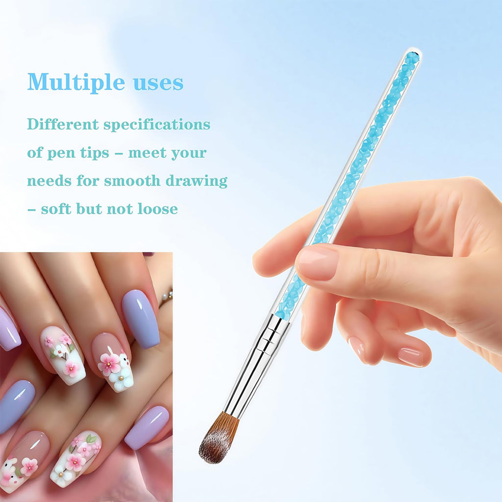 7 Multi-Size Nail Art Brush Set Nail Art Tool Set Resin Palette For DIY Makeup Display Board For Home Salon Pro & Beginner