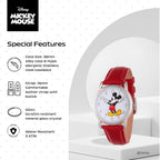 Disney Mickey Watch - Watch For Women - Mickey Mouse Watches For Women Toys - 90S Mouse - Vintage - Articulating Hands - Gold Case - Brown Leather Strap