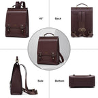 Cnoles Leather Backpack Purse For Women Fashion Ladies Vintage Bags Casual College Travel Backpacks Large Bag Brown