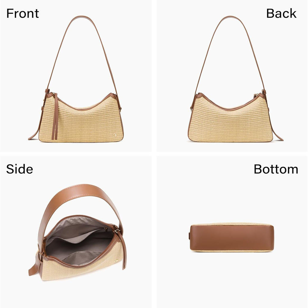 Cluci Summer Purses For Women, Cute Straw Bag, Beach Shoulder Bag, Woven Handbags With Adjustable Wide Shoulder Strap