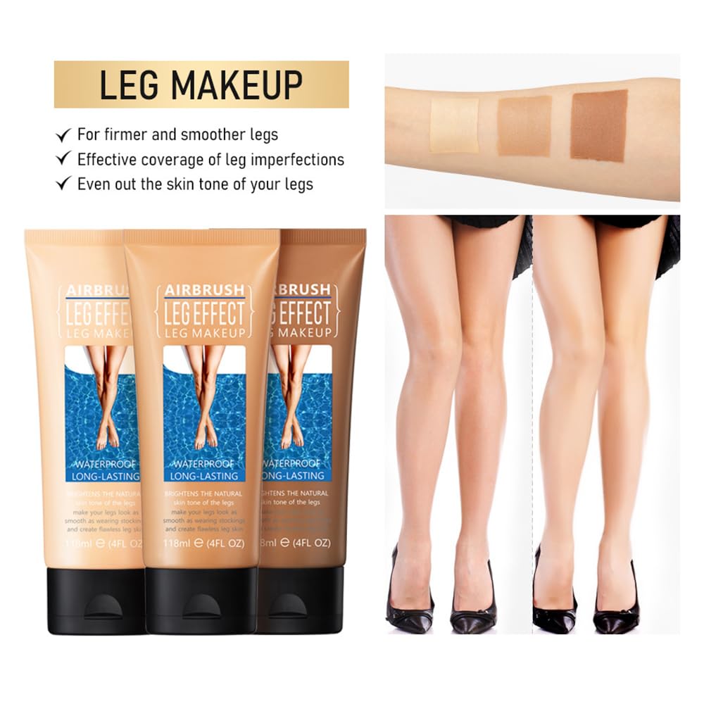 Waterproof Leg & Body Makeup - No Transfer, Covers Varicose Veins, Scars, and Tattoos for All Skin Tones, 4 fl oz (03#Bronze, 1 Piece)