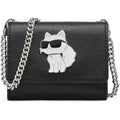 Karl Lagerfeld Paris Women'S Wallet Crossbody On A Chain, Black Multi