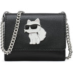 Karl Lagerfeld Paris Women'S Wallet Crossbody On A Chain, Black Multi