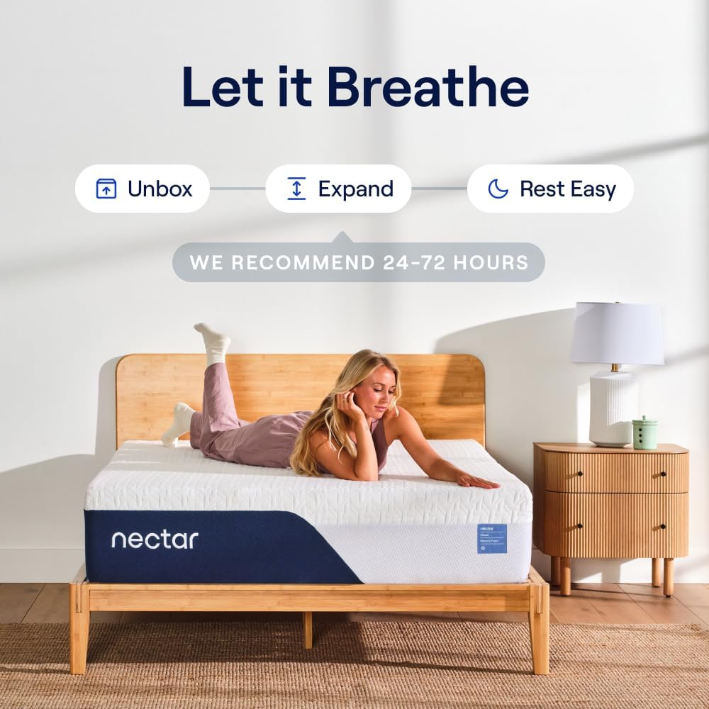Nectar Classic 12” Queen Mattress - Medium Firm - Contouring Memory Foam - Cooling Top Layer - Back Pain Relief - Mattress In A Box - 365-Night Trial & Forever Warranty