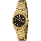 Seiko Women'S Sym602 Seiko 5 Automatic Black Dial Gold-Tone Stainless Steel Watch