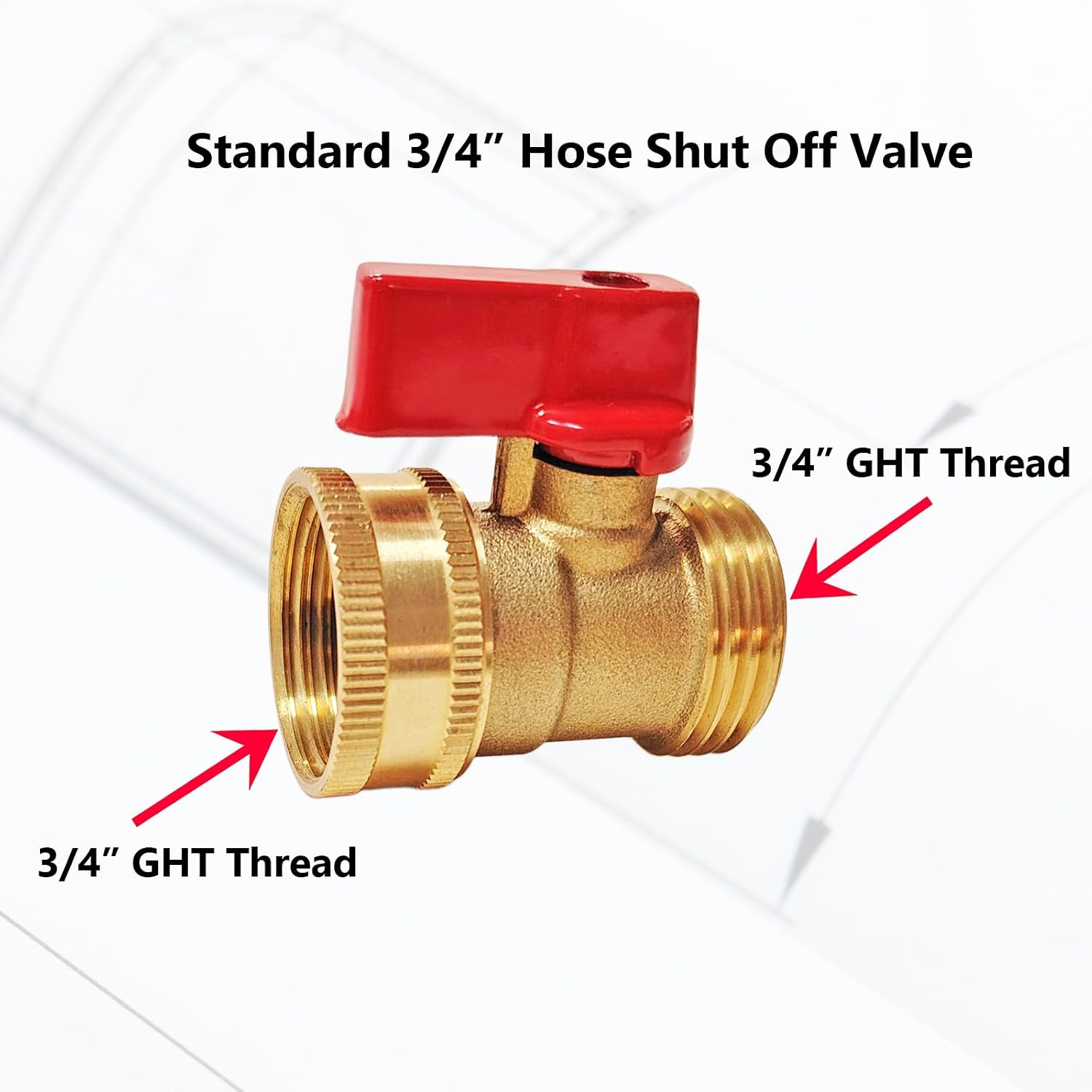 Heavy Duty Brass Shut Off Valve Big Flow,Garden Hose Shut Off Valve For Garden Lawn Irrigatiion Garden Hose Connector Big Handle Easy Turn On Off (2Pcs) +4 Extra Pressure Washers