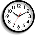 Daxsmy 12 Inch Wall Clock Silent Non-Ticking Battery Operated Analog Clock Decorative For Office Kitchen Outdoor Living Room Classroom Bedroom Bathroom School(Black)