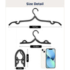 20 Pcs Travel Hangers, Cruise Ship Essentials Foldable Hangers Plastic Travel Essentials, Portable Cruises Must Haves 2026 For Skirt, Suitcase, Rv Camping Airplane Europe Vacation Essential, Black