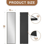 Delma Wall Full Length Mirror,Standing Mirror Full Body,Large Floor for Wall Door Bedroom Bathroom Living Room with Aluminium Frame(with Stand,56x15-Black)