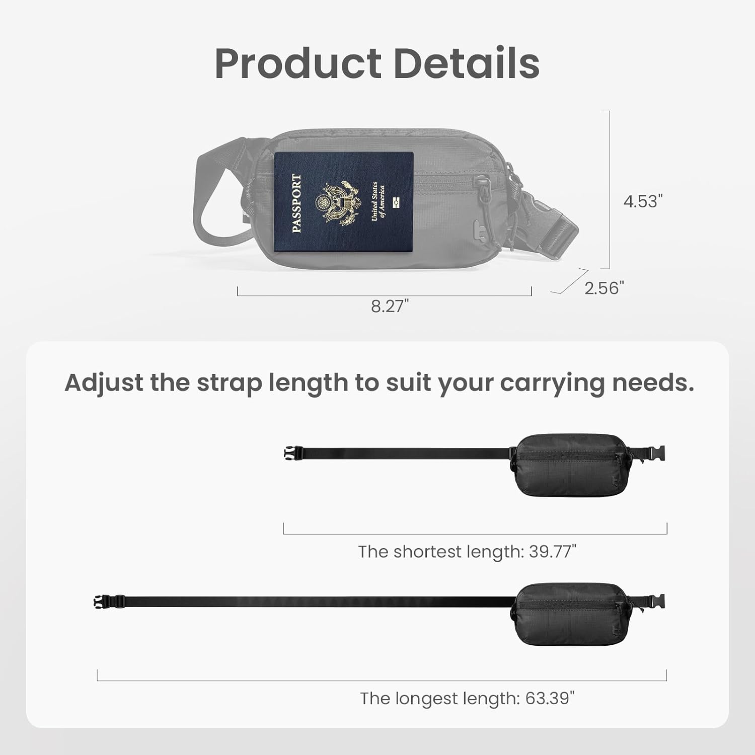 Tomtoc 1.5L Sling Bag With Rfid Blocking Crossbody Chest Pack For Men Women | Edc Minimalist Shoulder Bag, Water-Resistant Lightweight Carrying Waist Fanny Pack For Travel, Daily Commute, Hiking, Walking