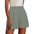 Womens Shorts Dressy Casual Elastic Waisted Tailored Work Shorts with Pockets