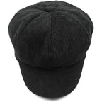 Womens Retro Corduroy Ivy Newsboy Paperboy Cabbie Gatsby Painter Hats Caps | Womens, Retro, Ivy Black1