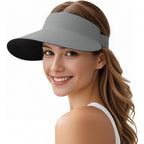 EINSKEY Women's Wide Brim Sun Visor, UPF50+ Seamless Ponytail Hat Packable Quick Dry for Sports Golf Tennis Running Beach