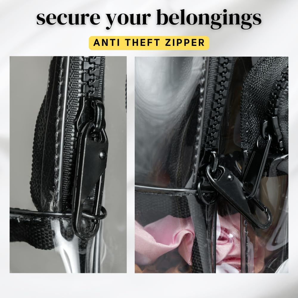 Otw Onthewae Anti-Theft Black Clear Transparent Small Mini Backpack Convertible Straps Crossbody For Raves Stadium Festival Concert (Mini W Strap - Black)