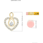 Angara Diamond Heart Necklace with Infinity Loop in 14K Solid Gold/Platinum | Natural Diamond Pendant for Women | April Birthday, Anniversary Jewelry Gift