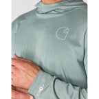 Carhartt Men'S Force Sun Defender™ Lightweight Long-Sleeve Hooded Logo Graphic T-Shirt