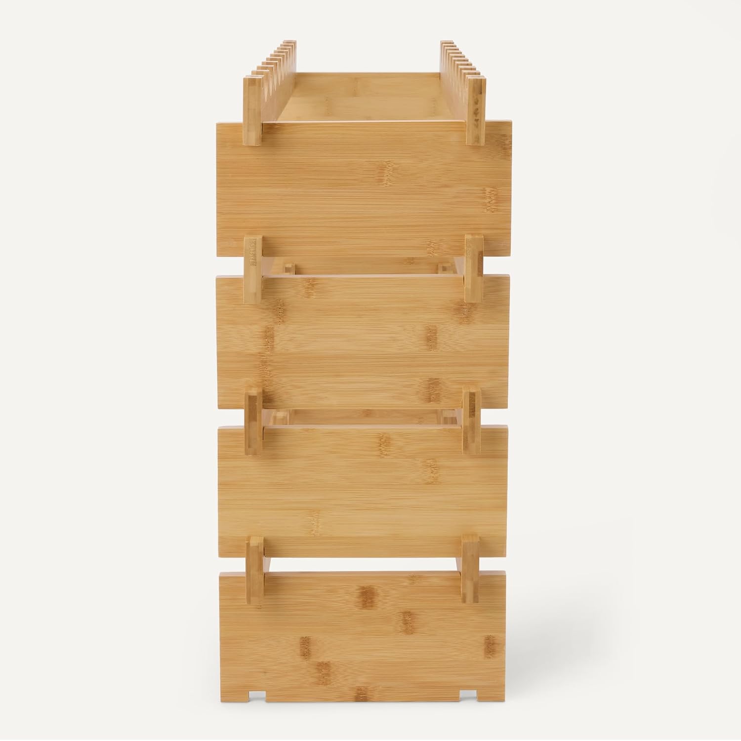 Amazon Basics Stackable Natural Bamboo Wine Rack, 36 Bottle Capacity, Easy To Assemble