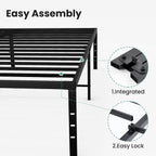 Sweetcrispy Twin Size 18 Inch Platform Bed Frame, Heavy Duty Metal Foundation Frame, Noise-Free Sturdy Steel Slats, Underbed Storage, No Box Spring Needed, Quick Setup