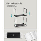 Songmics Shoe Rack, 10-Tier Shoe Shelf, Shoe Storage Organizer, 11 X 17.7 X 68 Inches, Metal Frame, Non-Woven Fabric Shelves, For Entryway, Bedroom, Black Ulsh010B02