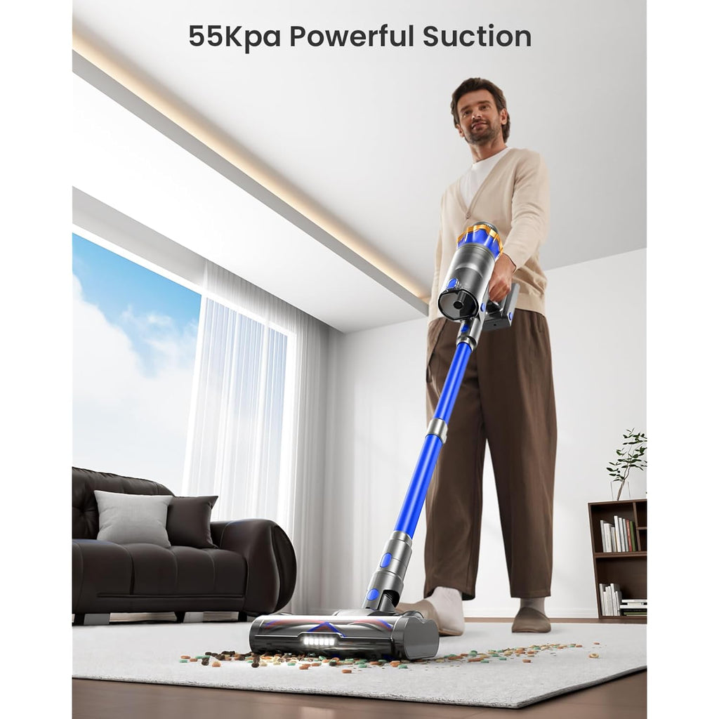 Cordless Vacuum Cleaner, Upgraded 650W 55Kpa 70Mins Cordless Stick Vacuum Cleaner With Self-Standing And Touch Screen, Anti-Tangle Wireless Vacumm, Vacuum Cleaners For Home/Pet Hair/Carpets/Floors