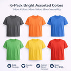 6 Packs Of Bulk Men'S T-Shirts Eversoft Cotton Regular Fit Short Sleeve Crew Neck Lightweight T-Shirt Tees