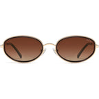 SOJOS Trendy Oval Polarized Sunglasses for Women Men, 80s 90s Chic Retro Vintage Sunnies SJ1248 Dark Brown/Reddish Brown