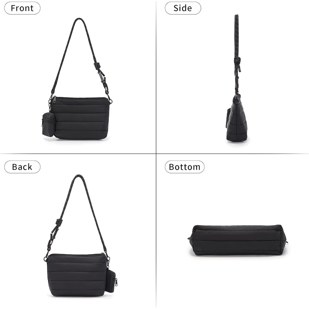 Acuario Crossbody Bags For Women - Puffy Tote Bag Purse For Work, Travel, Shoulder Handbag With Small Wallet