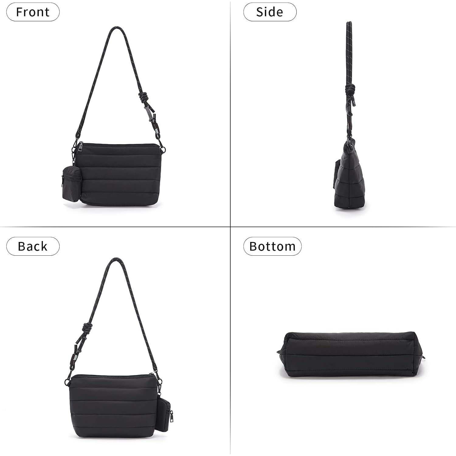 Acuario Crossbody Bags For Women - Puffy Tote Bag Purse For Work, Travel, Shoulder Handbag With Small Wallet