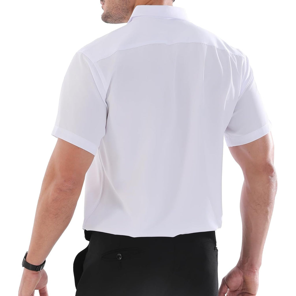 Dress Shirts For Men Big And Tall (Xl Big-6Xl Big Tall) Button Down Short Sleeve Business Casual Collared Shirt
