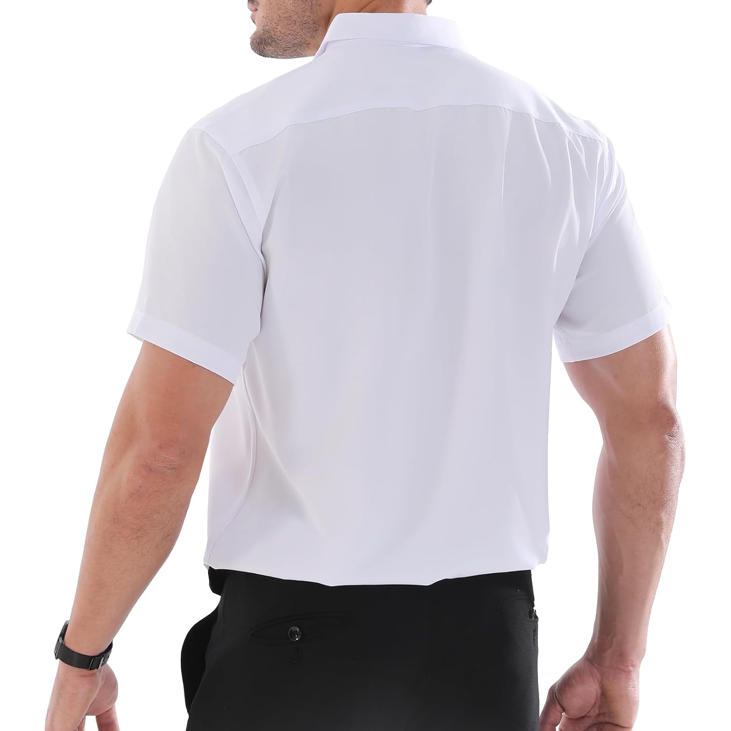 Dress Shirts For Men Big And Tall (Xl Big-6Xl Big Tall) Button Down Short Sleeve Business Casual Collared Shirt