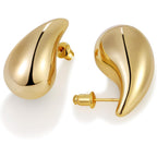 Gacimy Teardrop Earrings Dupes for Women 14K Gold Plated, Chunky Drop Earrings for Women with 925 Sterling Silver Post
