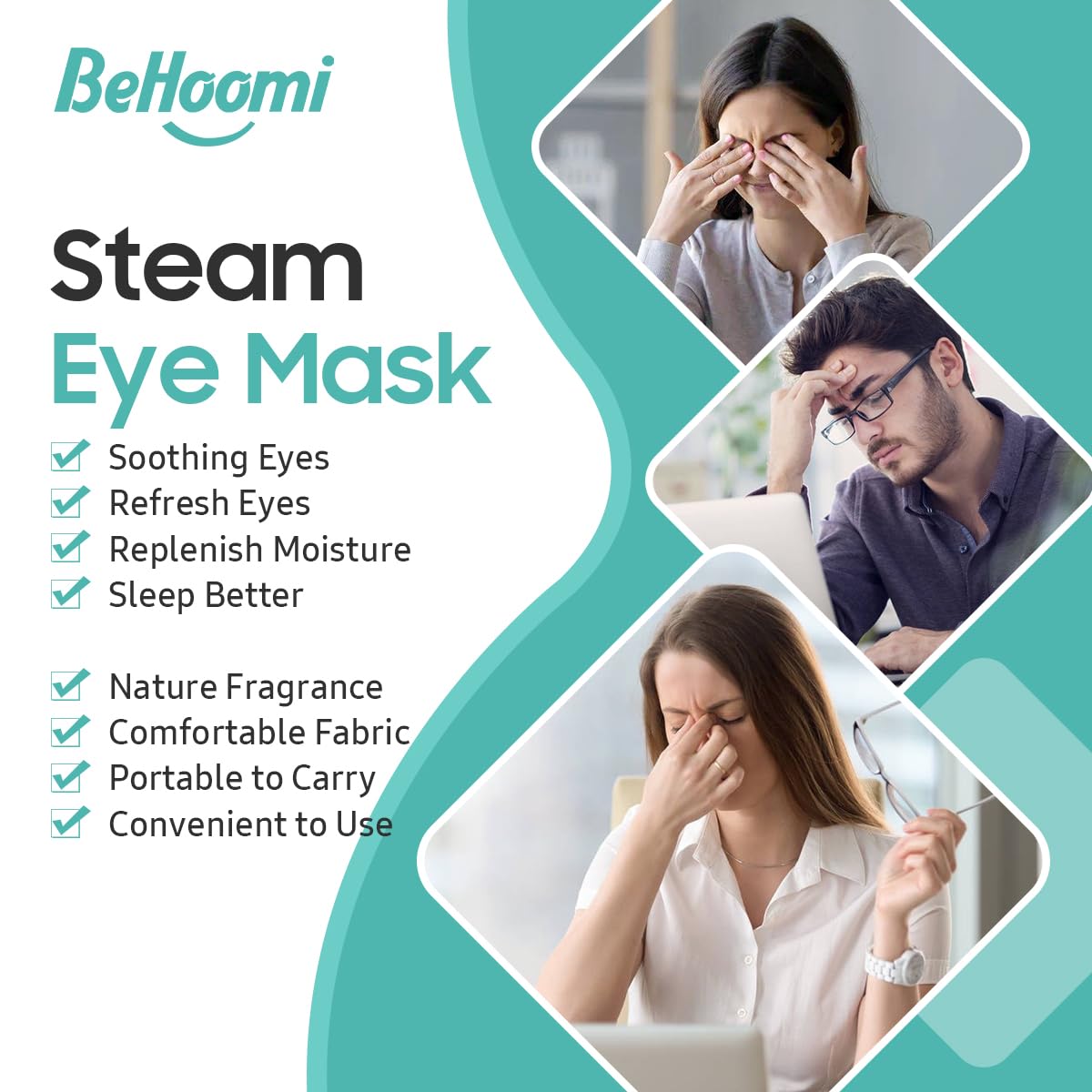 20 Packs Steam Eye Mask, Heated Eye Mask Warm Compress For Eyes, Disposable Self Heating Steam Mask For Home, Sleep, Spa, Travel Essentials & Relaxation Gifts For Women (Unscented)