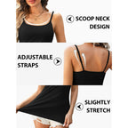 Women's Shelf Bra Camisole Tops Adjustable Spaghetti Strap Cami Tank Cotton Undershirts 2 Pack