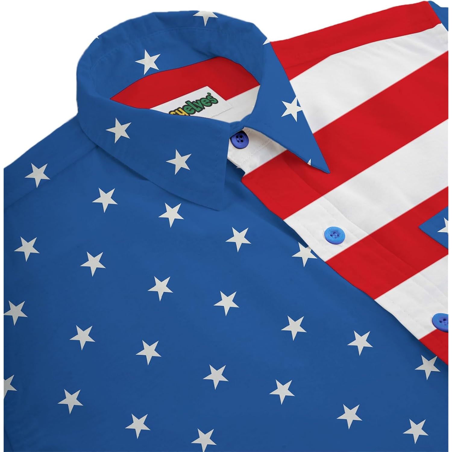 Tipsy Elves Patriotic Shirts For Men - Usa Short Sleeve Button Up American Flag Shirts For Men For 4Th Of July