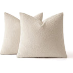 Miulee 20X20 Inch Decorative Pillow Covers For Couch Bed Set Of 2 Textured Boucle Neutral Throw Pillow Covers Natural Beige Ivory Accent Solid Pillowcases Sofa Living Room Home Decor