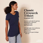 Women's Regular-Fit Short-Sleeve T-Shirt (Crewneck and V-Neck Options), Multipacks