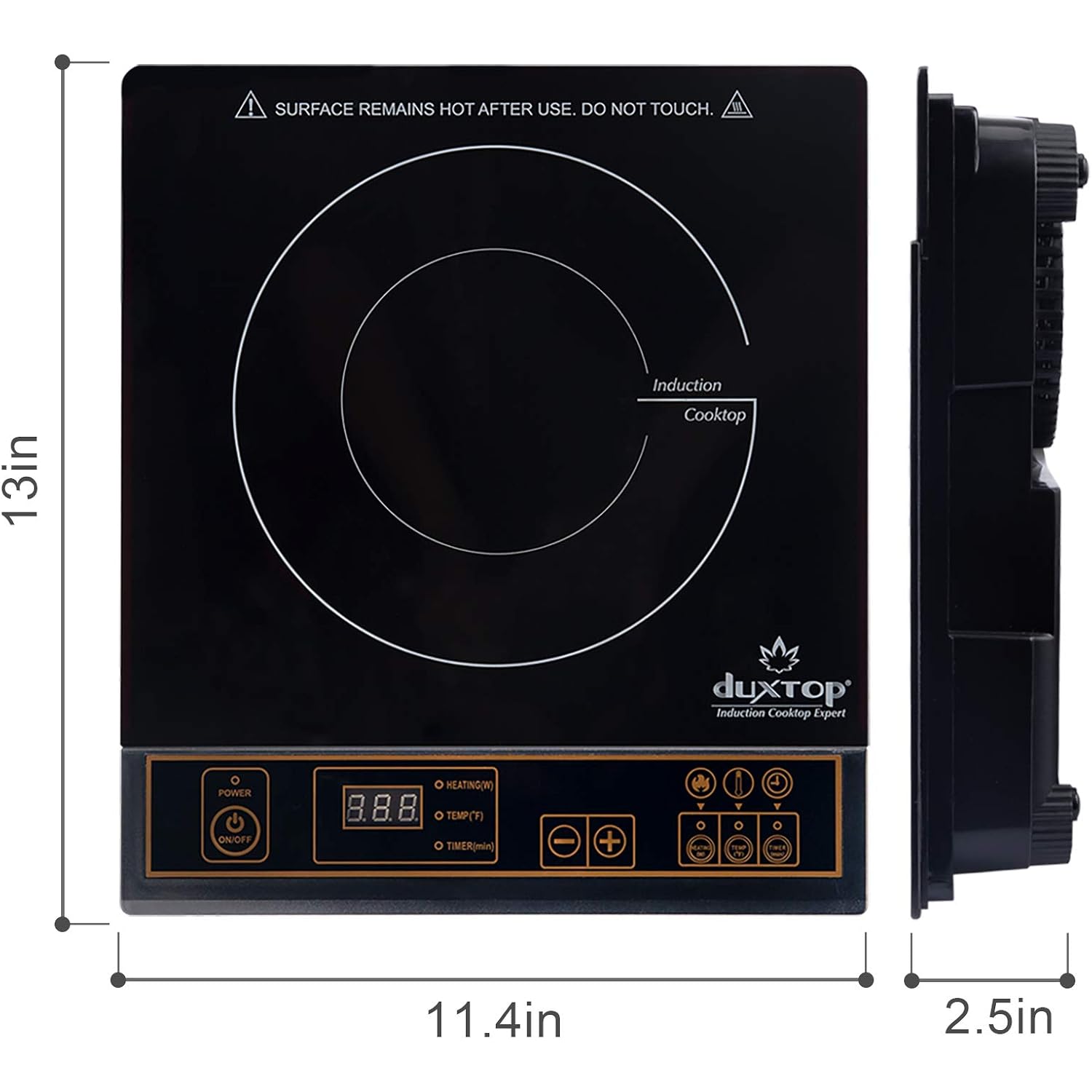 Duxtop 1800W Portable Induction Cooktop Countertop Burner, Gold 8100Mc/Bt-180G3