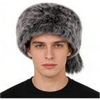 SIQITECHNO Unisex Faux Fur Trapper Hat with Tail Furry Russian Trooper Hat Ushanka Cossack Warm Winter Hunting Snow Ski Cap