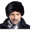 Men Winter Trapper Hat Faux Mink Fur Trooper Hat Russian Ushanka Cossack Hunting Dad Hat Outdoor Ski Snow Cap
