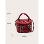 Women'S Quilted Zipper Crossbody Handbags Y2K Top Handle Small Bucket Bags Designer Satchel Purses