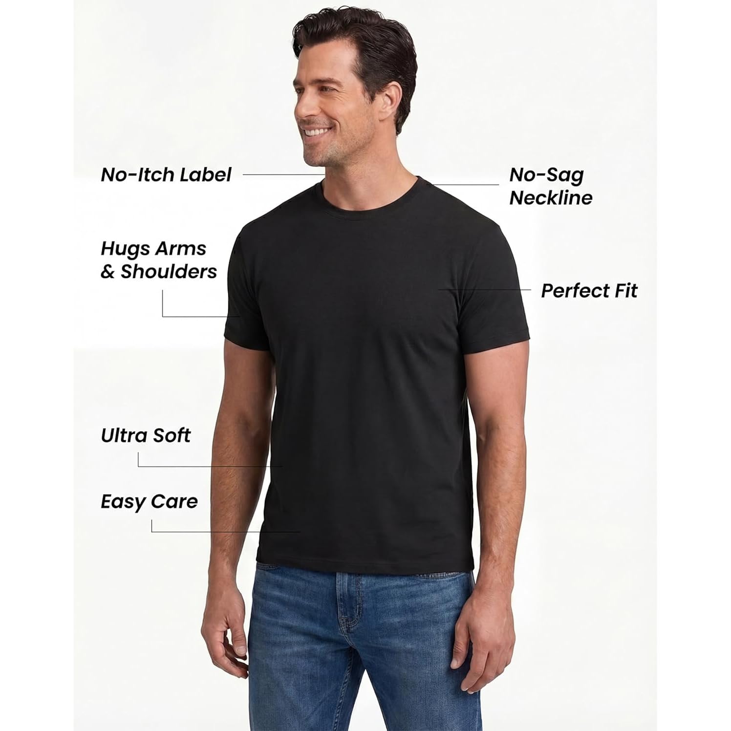 Mens T Shirts Mens Crew Neck Shirts Athletic Fitted Plain Basic Tees Soft Cotton Blend Comfort T Shirts For Men