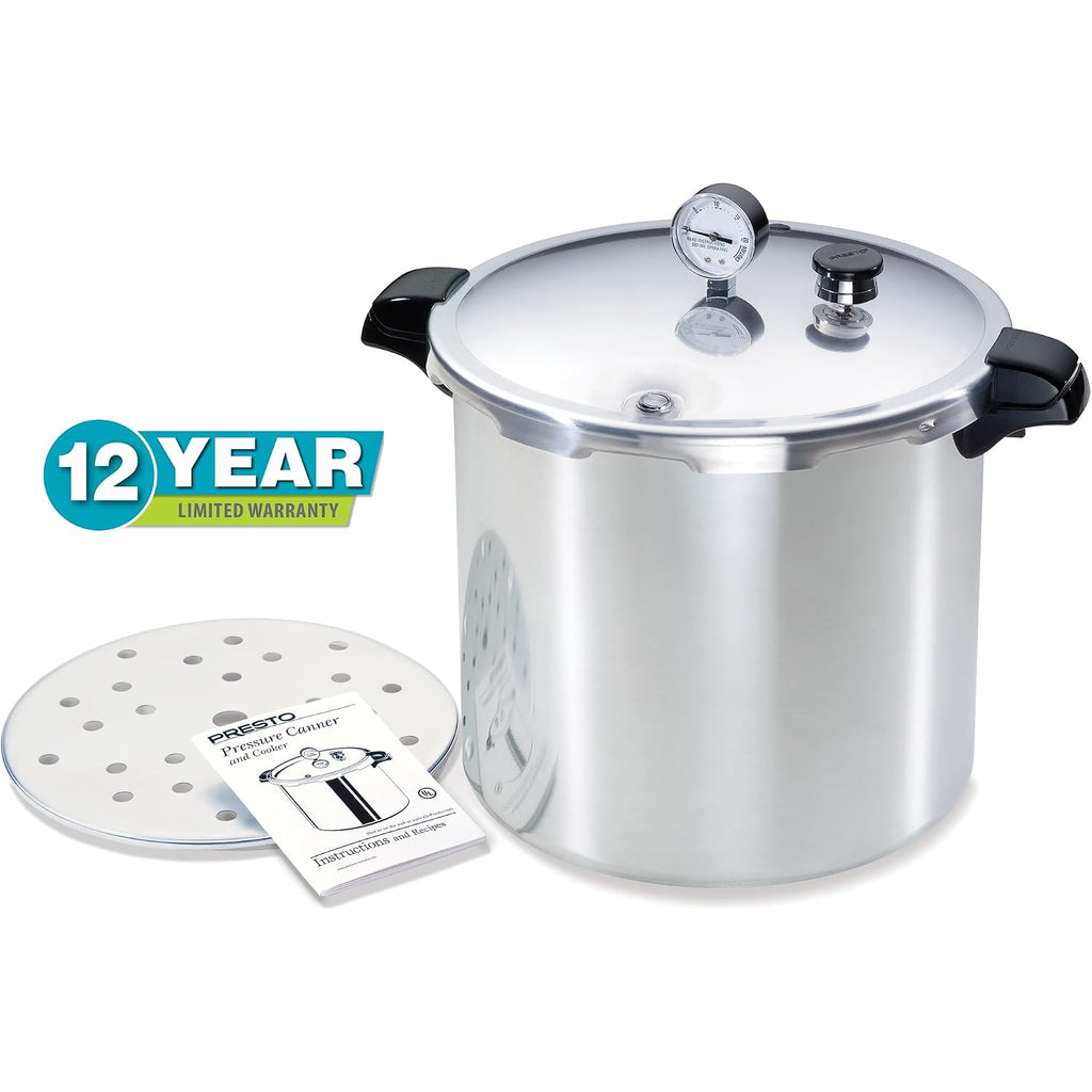 Presto 01784 23-Quart Induction Compatible Pressure Canner, Silver, Aluminum
