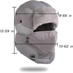 Womens Balaclava Fur Hat Winter Hats for Women Men Trapper Hat Fuzzy Hat Warm Ushanka Fluffy Hat Windproof Ski Mask